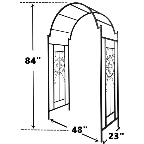 OUTOUR 84'' H x 23'' Iron Arched Trellis & Reviews Wayfair